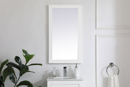 Aqua rectangle vanity mirror 18 inch in White