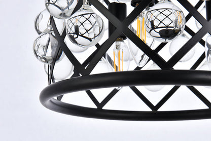 Madison 3 light Matte Black Pendant Clear Royal Cut Crystal