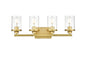 Saanvi 4 light Brass and Clear Bath Sconce