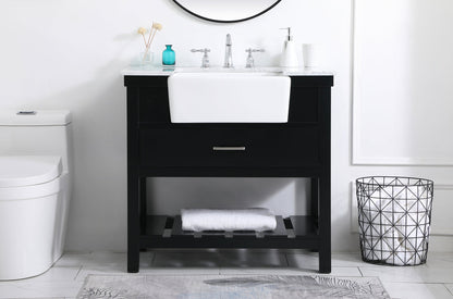 36 inch Single bathroom vanity in black