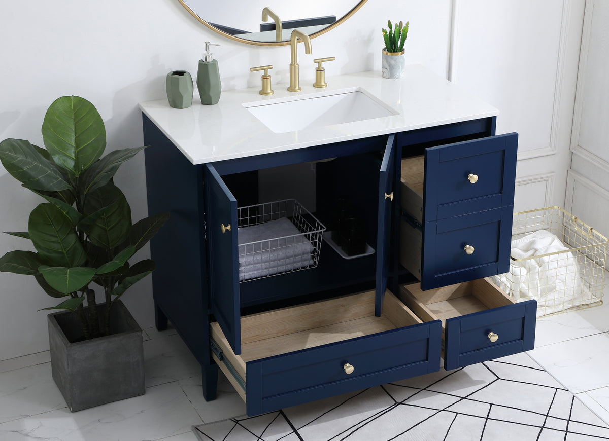 42 inch Single Bathroom Vanity in Blue