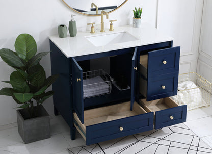 42 inch Single Bathroom Vanity in Blue