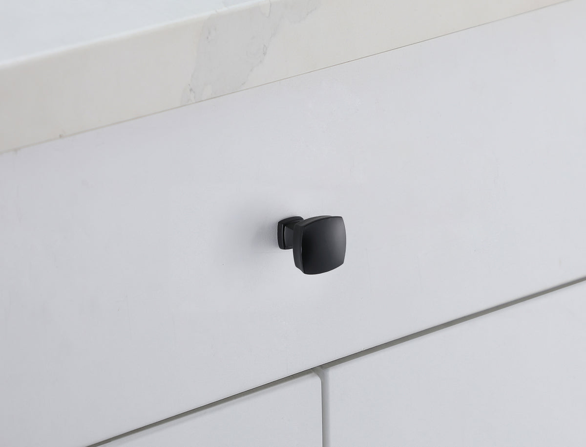 Irvin 1.3" Matte Black Square Knob Multipack (Set of 10)