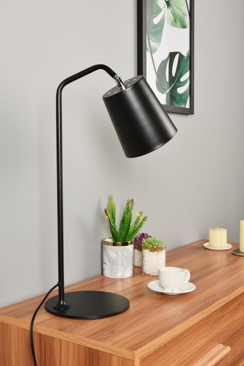 Leroy 1 light black table lamp