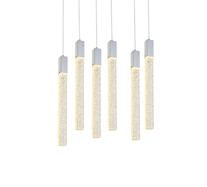 Weston 6 lights pendant in chrome