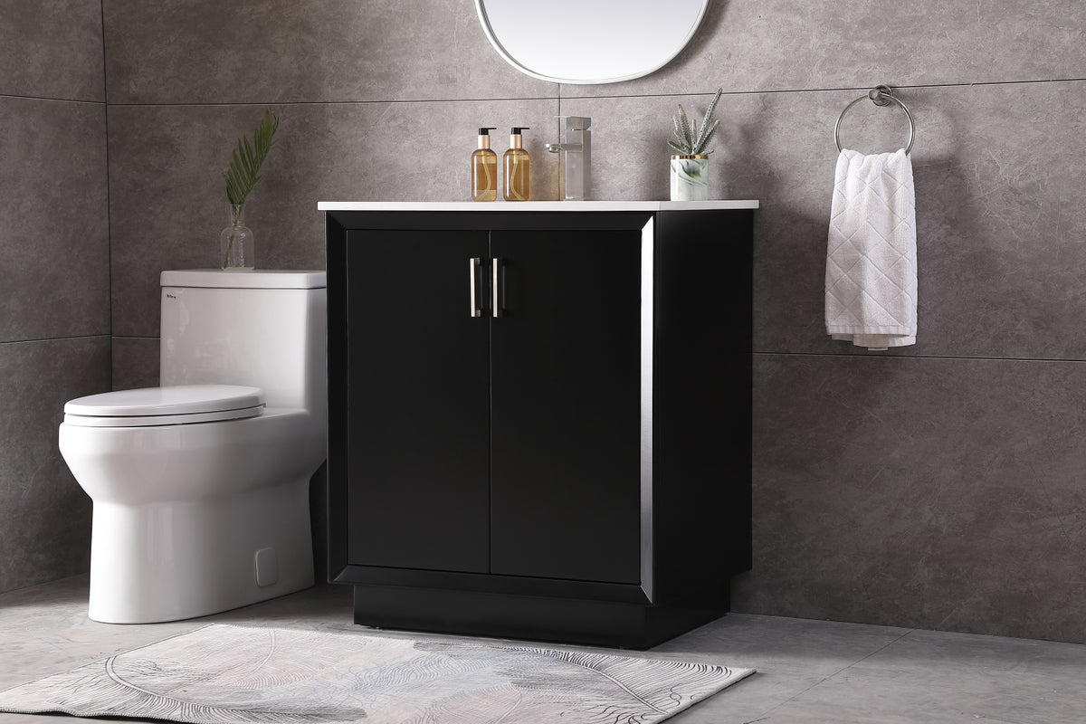 30 Inch SIngle Bathroom Vanity In Black