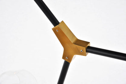 Cavoli 11 light in Light Antique Brass and Flat Black Pendant