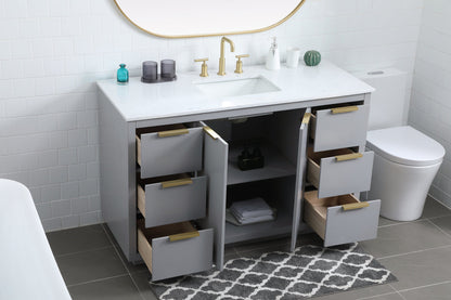 54 Inch SIngle Bathroom Vanity In Grey
