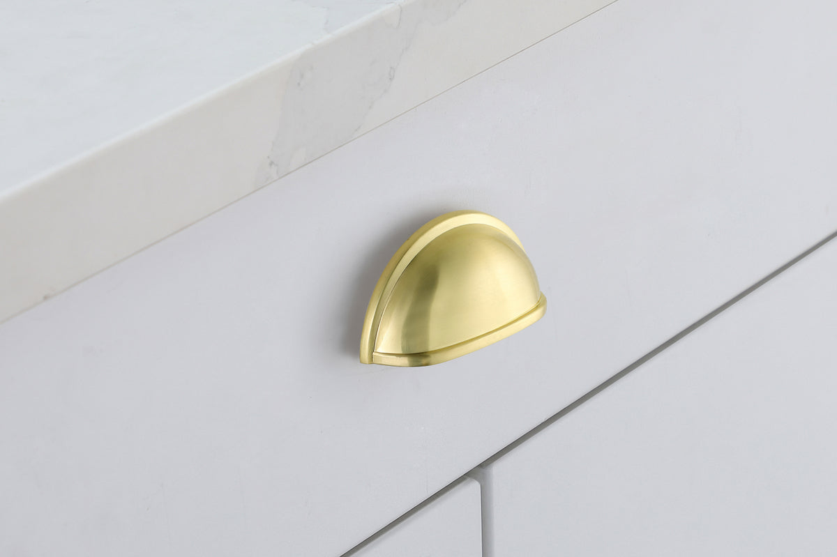 Atticus 3" Center to Center Brushed Gold Cup Bar Pull Multipack (set of 10)