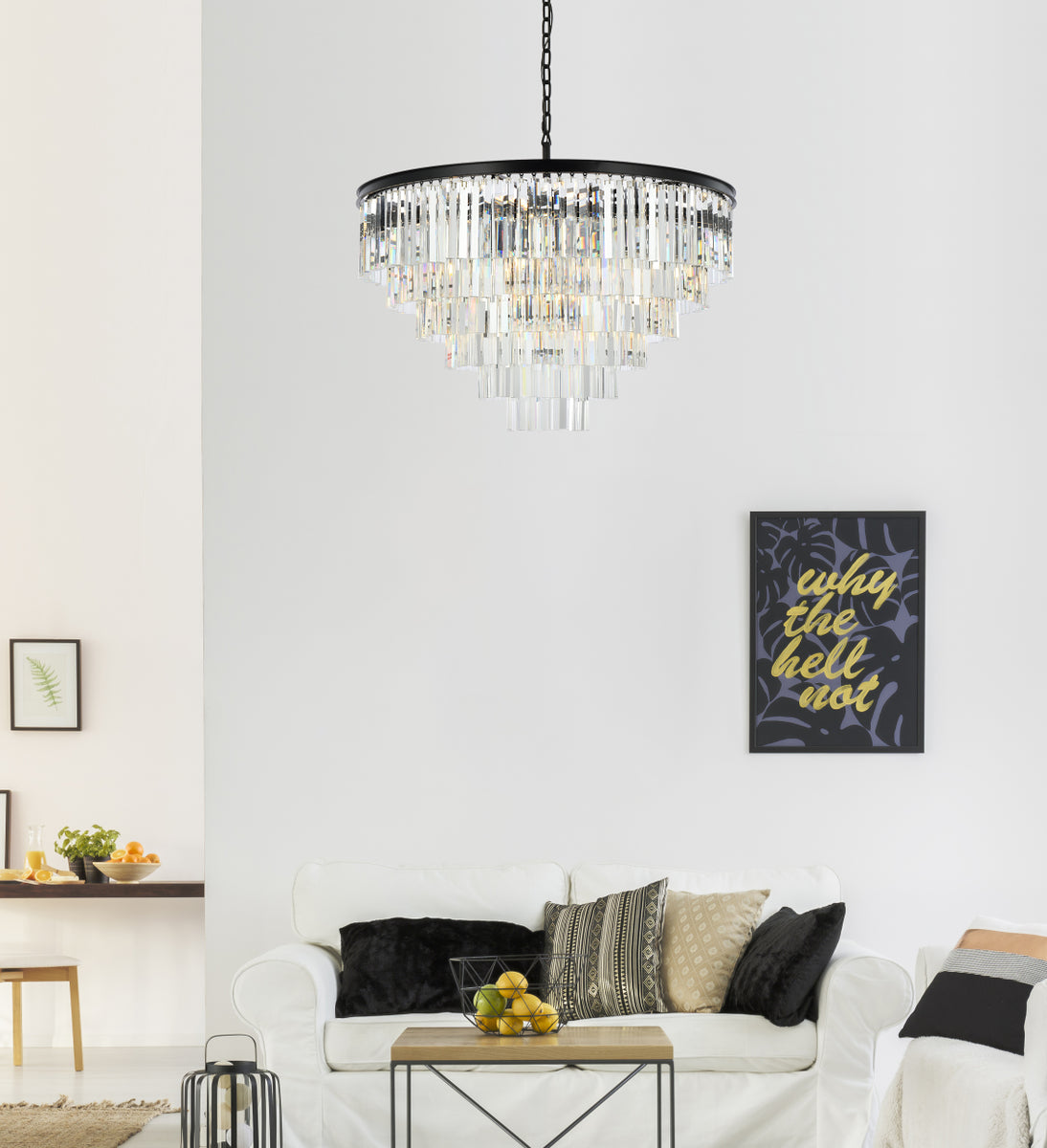 Sydney 33 light Matte Black Chandelier Clear Royal Cut Crystal