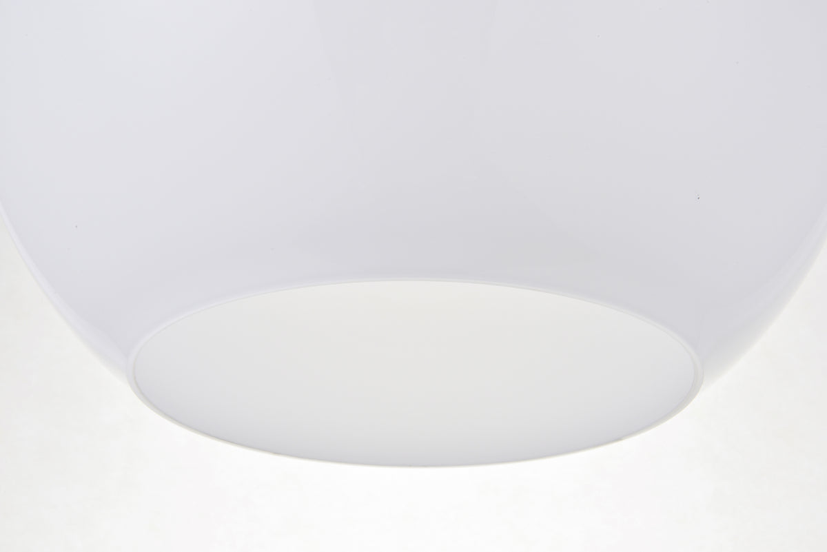 Baxter 1 Light Brass Pendant With Frosted White Glass