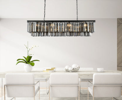 Sydney 12 light Matte Black Chandelier Silver Shade (Grey) Royal Cut Crystal