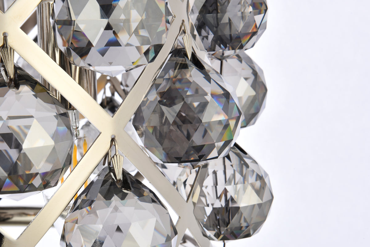 Madison 3 light polished Nickel Pendant Silver Shade (Grey) Royal Cut Crystal