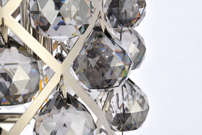 Madison 3 light polished Nickel Pendant Silver Shade (Grey) Royal Cut Crystal