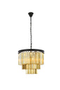 Sydney 9 light Matte Black Chandelier Golden Teak (Smoky) Royal Cut Crystal