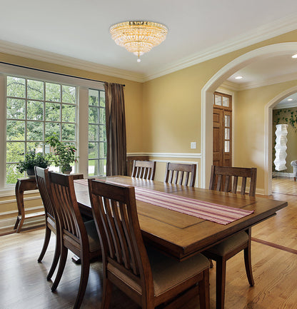 Tranquil 12 light Gold Flush Mount Clear Royal Cut Crystal