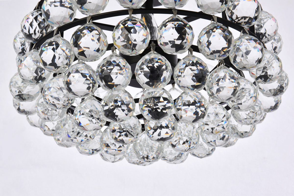 Savannah 14 inch flush mount in black