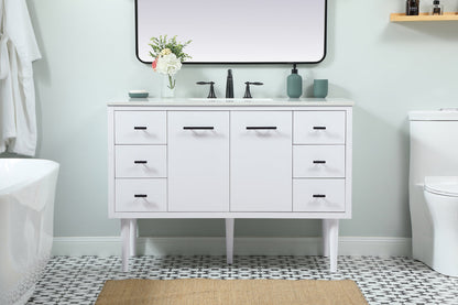 48 inch Single bathroom vanity in white