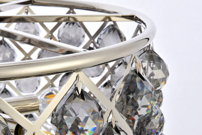 Madison 6 light polished nickel Pendant Silver Shade (Grey) Royal Cut Crystal