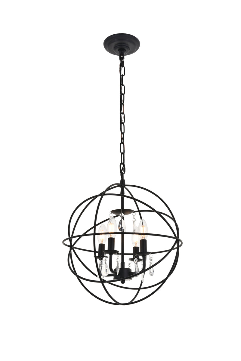 Wallace 4 light Matte Black Pendant