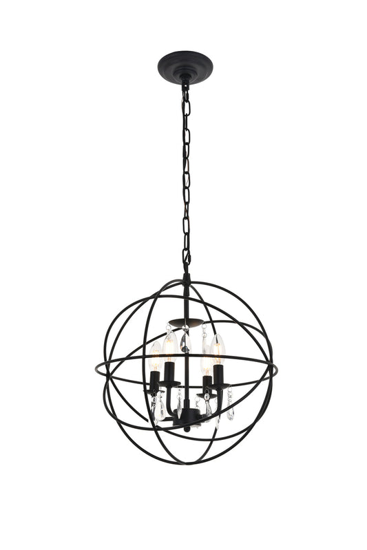 Wallace 4 light Matte Black Pendant