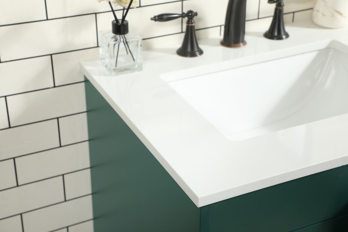 24 inch Single bathroom vanity in green