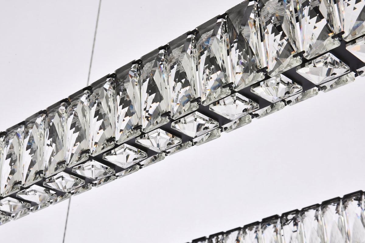 Monroe 42 inch LED Single rectangle pendant in black