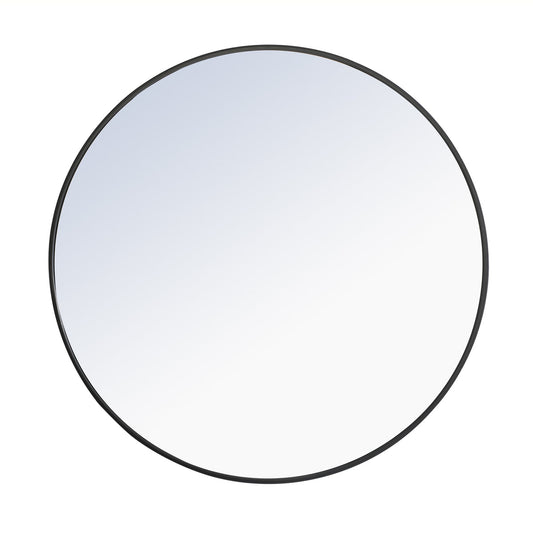 Metal frame Round Mirror 36 inch Black finish
