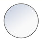 Metal frame Round Mirror 36 inch Black finish