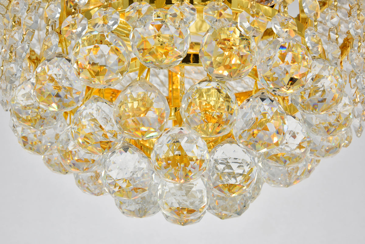 Primo 3 light Gold Flush Mount Clear Royal Cut Crystal