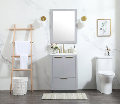 24 inch Single bathroom vanity in grey