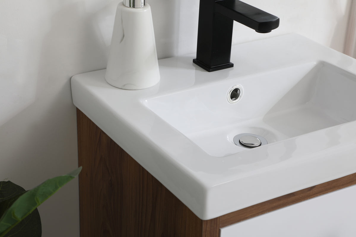 18 inch bathroom vanity in matte white