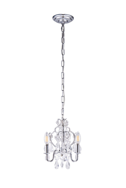 Karter Collection Pendant D9.5 H12.2 Lt:3 Chrome Finish