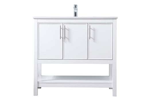 36 Inch SIngle Bathroom Vanity In White