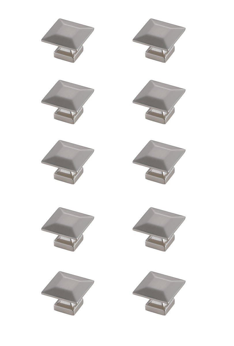 Cecil 1.3" Brushed Nickel Square Knob Multipack (Set of 10)