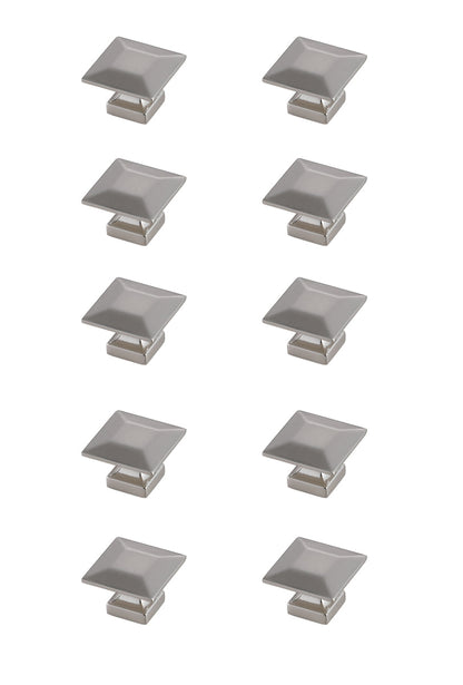 Cecil 1.3" Brushed Nickel Square Knob Multipack (Set of 10)