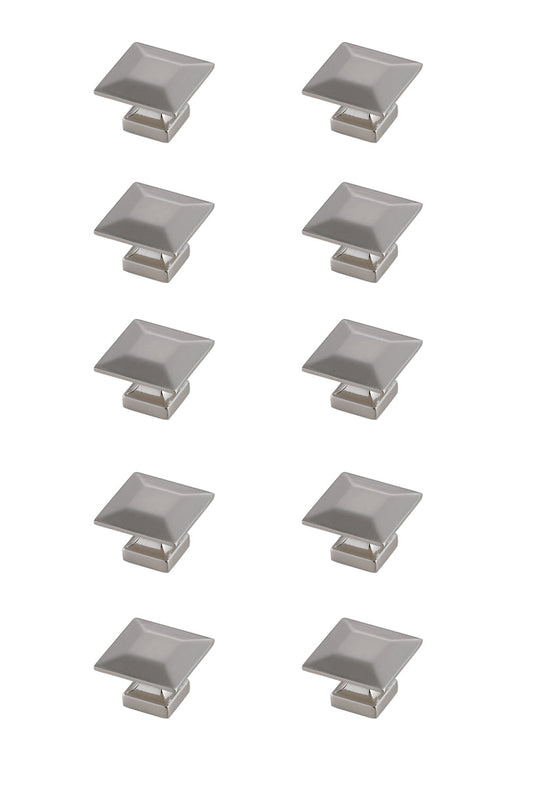 Cecil 1.3" Brushed Nickel Square Knob Multipack (Set of 10)