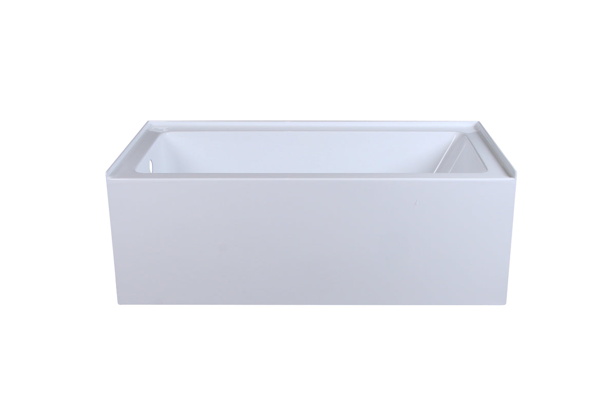 Alcove soaking bathtub 30x60 inch left drain in glossy white