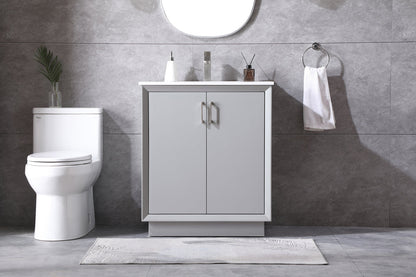 30 Inch SIngle Bathroom Vanity In Grey