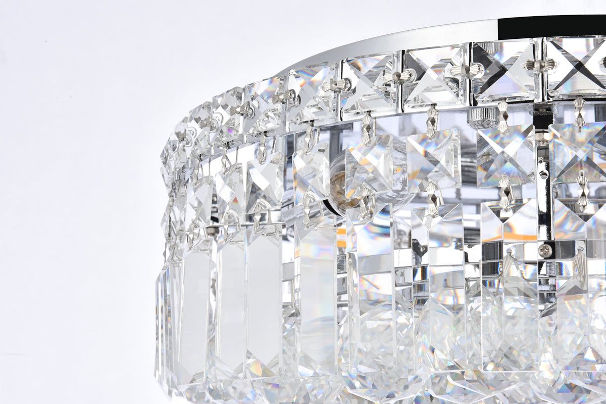 Maxime 5 light Chrome Flush Mount Clear Royal Cut Crystal