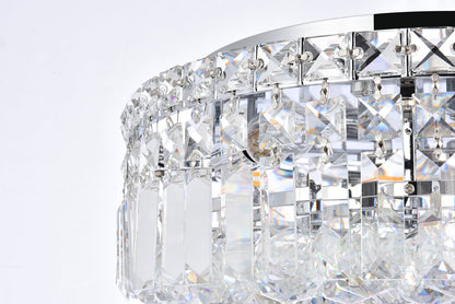 Maxime 5 light Chrome Flush Mount Clear Royal Cut Crystal