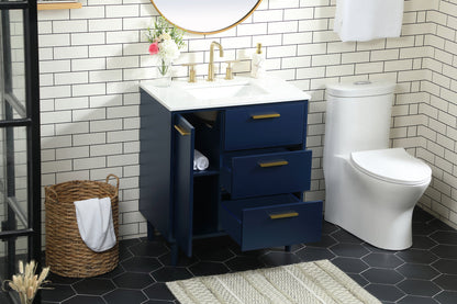30 inch bathroom vanity in Blue