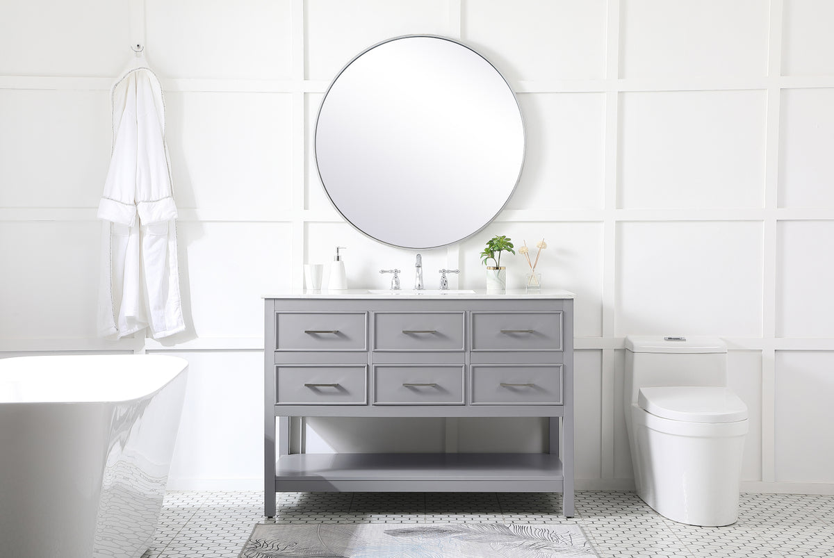 48 inch Single bathroom vanity in gray