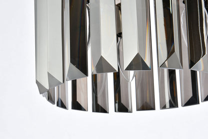 Sydney 3 light polished nickel Pendant Silver Shade (Grey) Royal Cut Crystal