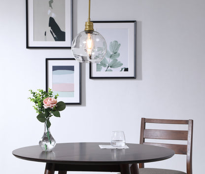 Emett 1 light Brass and Clear glass pendant
