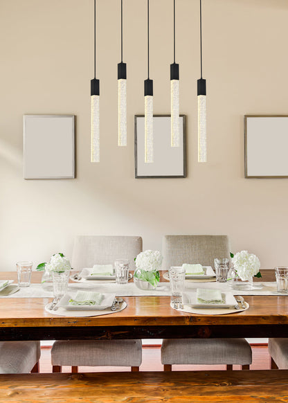 Weston 5 lights pendant in black