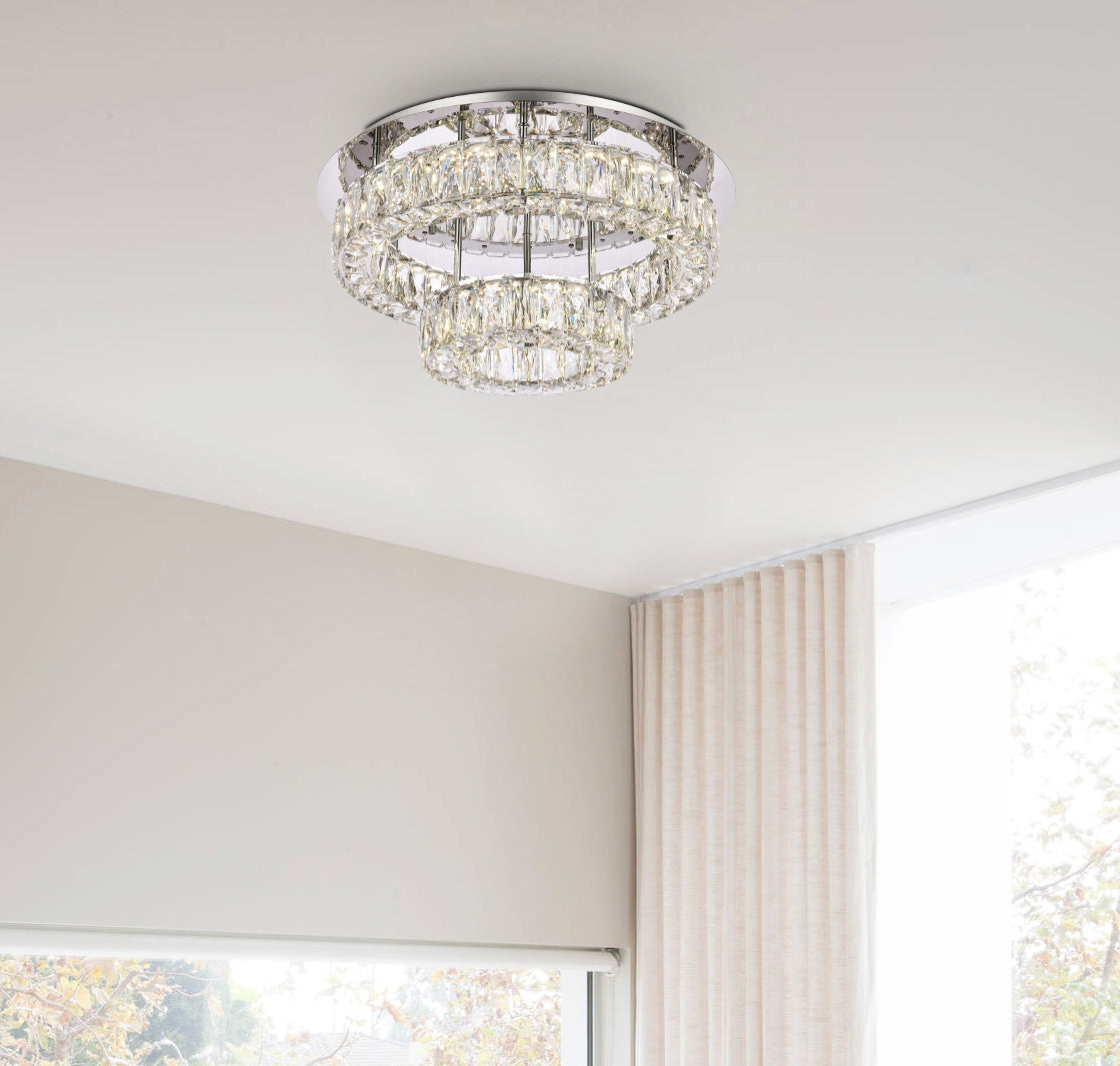 Monroe 22 inch LED double flush mount in chrome