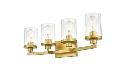 Saanvi 4 light Brass and Clear Bath Sconce