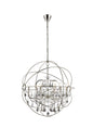 Geneva 6 light polished nickel Chandelier Silver Shade (Grey) Royal Cut crystal