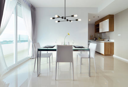 Xavier 6 lights pendant in black